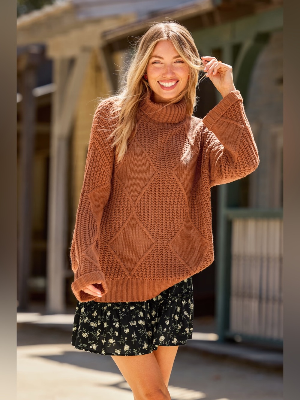 Cupshe Apple Harvest Brown Sweater